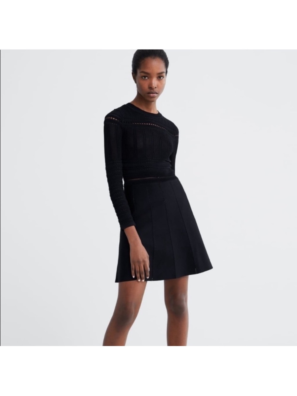 Zara Black A-Line Mini Dress